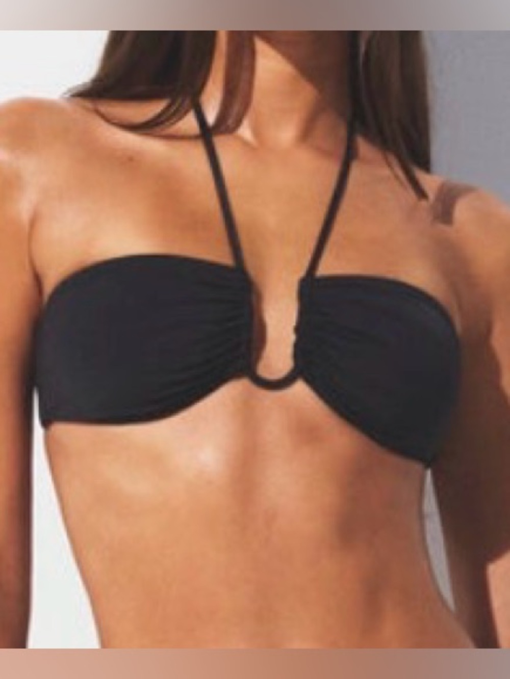 🖤 SKIMS Signature Swim U Wire Halter Top | Onyx | S | NWT 🏷️